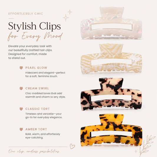Cosy Clips — Tortoise Claw Clips (Set of 4)